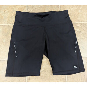RoadRunner Sports women sz M Compression Bike Shorts black reflective 0630